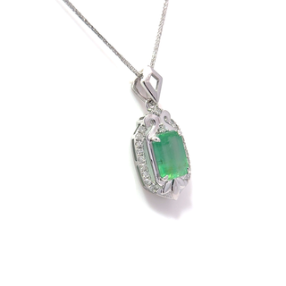 Emerald Lumière White Gold Pendant