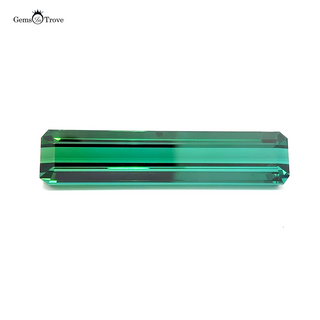70.74ct rectangular green tourmaline close-up.