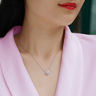 Floral Halo Moissanite Pendant