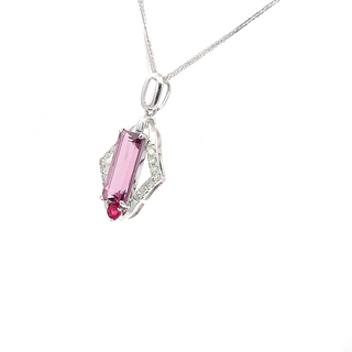 Pink Spinel Sleek Rectangle Pendant