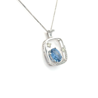 Framed Oval Sapphire Pendant