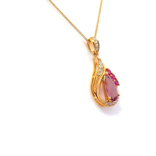 Pink Spinel Drop Pendant