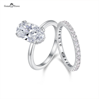 Moissanite Oval Ring Stackable Set