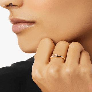 Unique Dome Bezel Marquise Ring