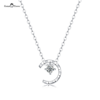 Moissanite Dream Falling StarMoon Pendant