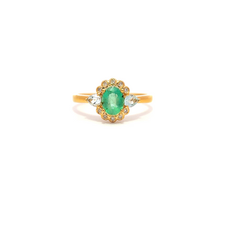 AquaVerde Trilo Emerald Ring