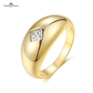 Moissanite Princess Cut Dome Ring
