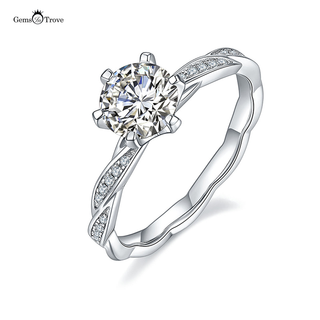 Twisted Edge round Moissanite ring