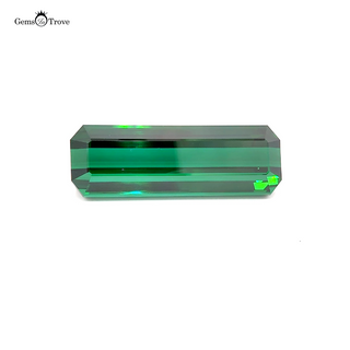 Transparent green tourmaline loose stone.