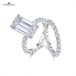 Moissanite Emerald Cut Stackable Rings