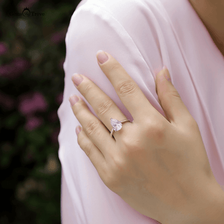 Elegant Pear Moissanite Solitaire Ring