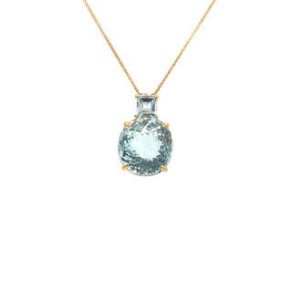 Classic Aquamarine Oval Pendant