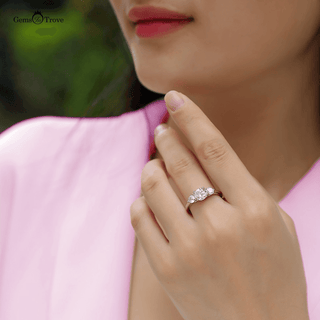 Round Moissanite 3-Stone Ring