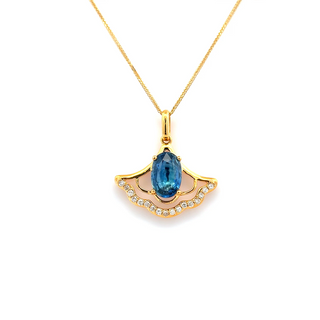 Sapphire Glow Classic Diamond Pendant