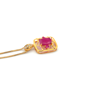Cushion Ruby Accent Pendant
