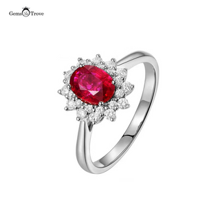 Ruby Ring with Diamonds Charm