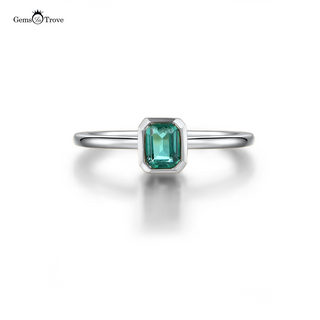 Bezel Emerald Cut Engagement Ring