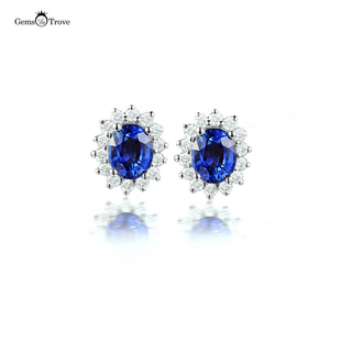 Oval Sapphire Earrings Stud