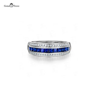 Diamond Sapphire Wedding Band Radiance