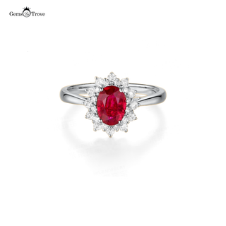 Ruby Ring with Diamonds Charm