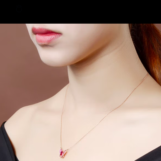 Ruby Pendant Butterfly Necklace