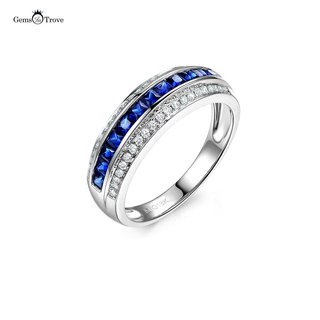 Diamond Sapphire Wedding Band Radiance