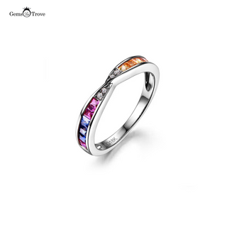 Multi Colored Sapphire Ring Rainbow-Gemstones