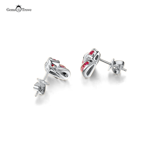 Ruby Earrings Studs Princess Cut