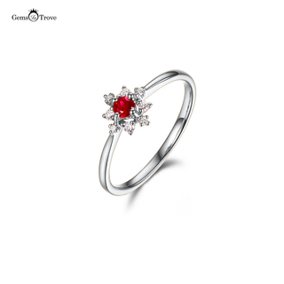 Ruby Engagement Ring Diamond Accents