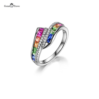 Rainbow Sapphire Ring Delight