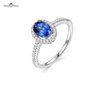 Sapphire Gold Ring Halo Design