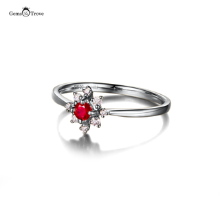 Ruby Engagement Ring Diamond Accents