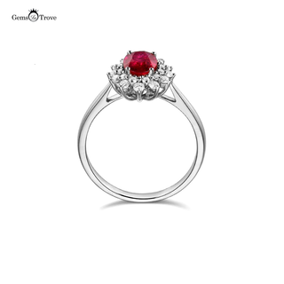 Ruby Ring with Diamonds Charm