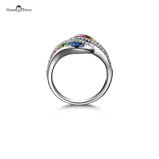 Rainbow Sapphire Ring Delight