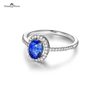 Sapphire Gold Ring Halo Design