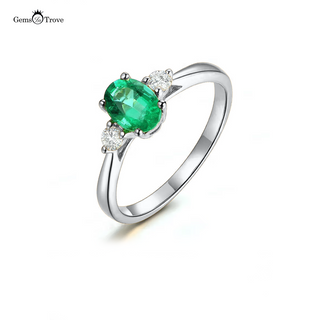 Emerald and Diamond Ring Oval