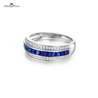 Diamond Sapphire Wedding Band Radiance
