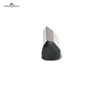 Olive green tourmaline loose stone on white background.