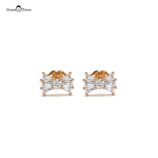 Sparkling Diamond Bow Studs