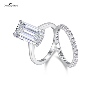 Emerald Cut Moissanite Ring Stackable