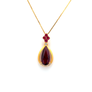 Pear Ruby Drop Pendant