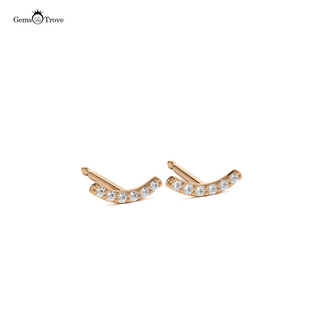 Curved Gold Diamond Earrings