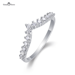 V Shaped Moissanite Eternity Band