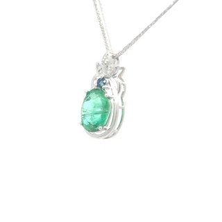 Emerald Sapphire Twist Pendant