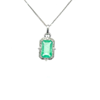 Emerald Art Deco Frame Pendant