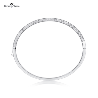 Dual Sided Iced Moissanite Bangle