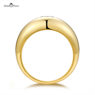 Moissanite Princess Cut Dome Ring