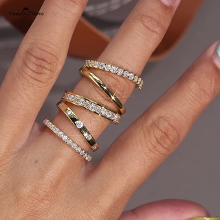 Elegant Moissanite Ring Set Gold