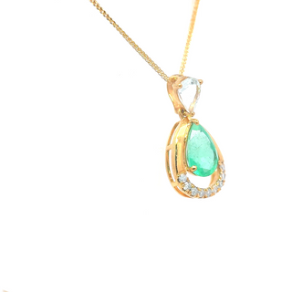 Emerald Aquamarine Duo Pendant
