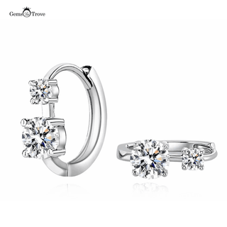   Double Moissanite Hoop Earrings